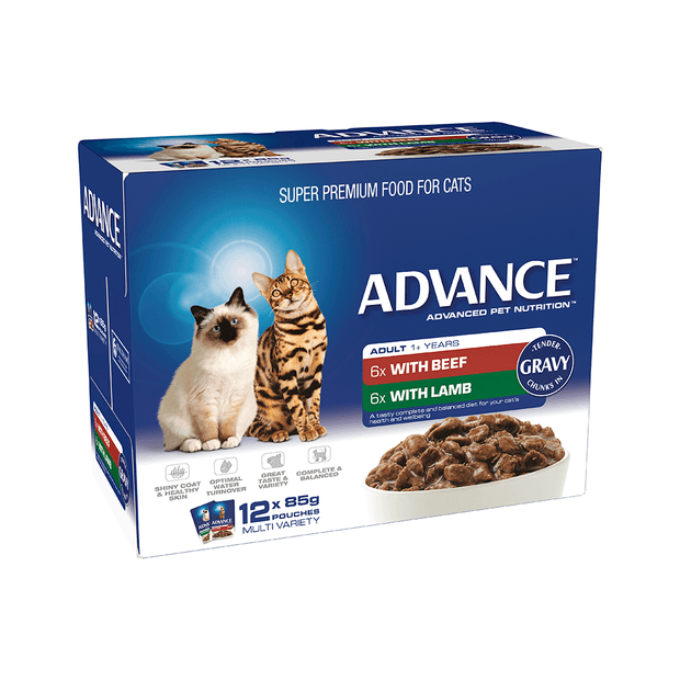 ADVANCE Adult Beef And Lamb In Gravy Wet Cat Food Pouches Discount